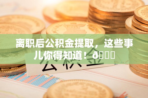 泉港离职后公积金提取，这些事儿你得知道！😎